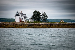 Cloudy Skies Over Blue Hill Bay Light in Maine